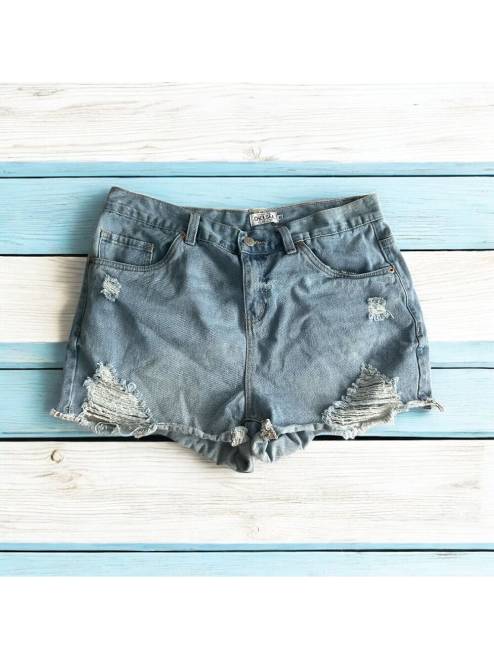 REFUGE Vintage High Rise Distressed Denim Jeans Shorts Size 9